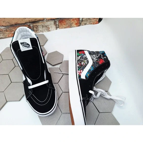 Vans Sk8 Hi Tiger Floral Men Sz 9 Skateboarding Casual Sneakers Rare Tattoo